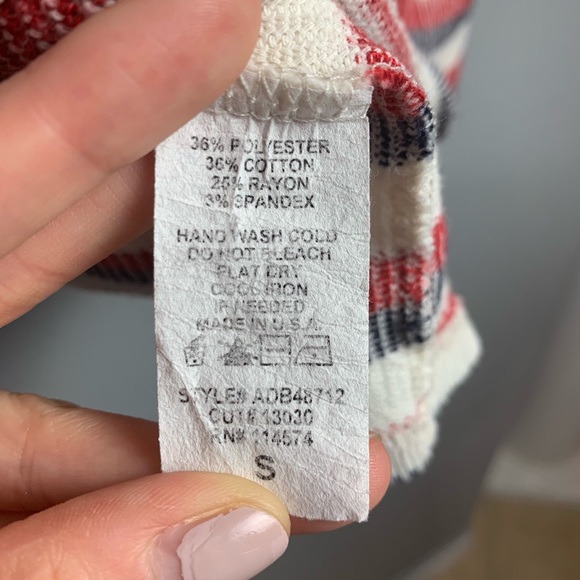 Pleione Striped Knit Ruffle Elbow Top - Picture 8 of 8